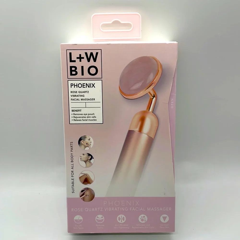 Luxe + Willow Phoenix Rose Quartz Vibrating Facial Massager New